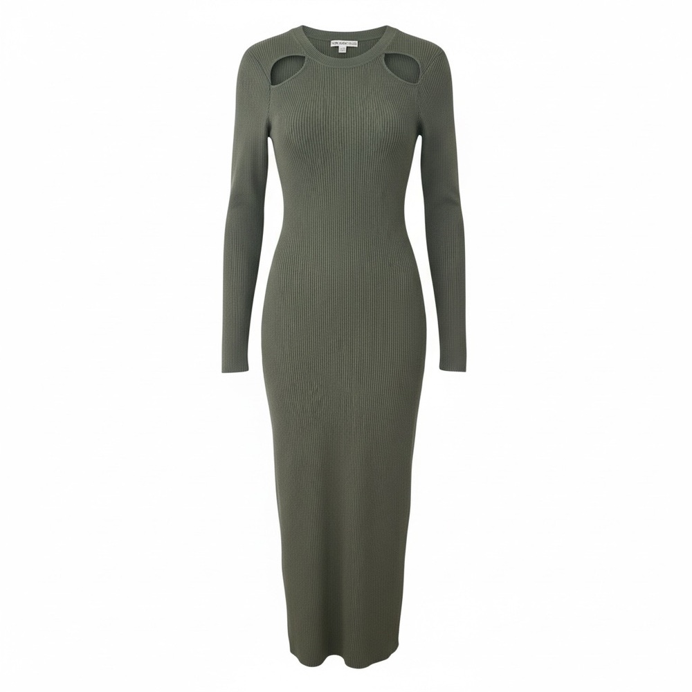 Bodycon Long Sleeve Dress in Sage Green